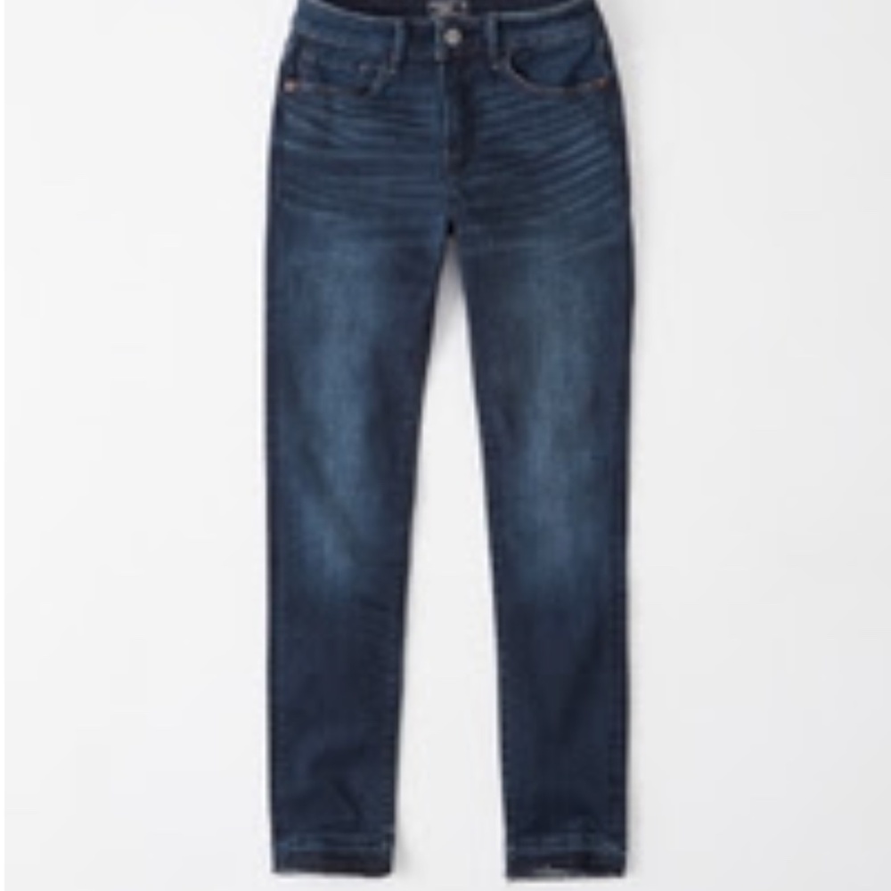 Women's Super Skinny Ankle Dark Wash with Let Down Hem 24 | Abercrombie & Fitch